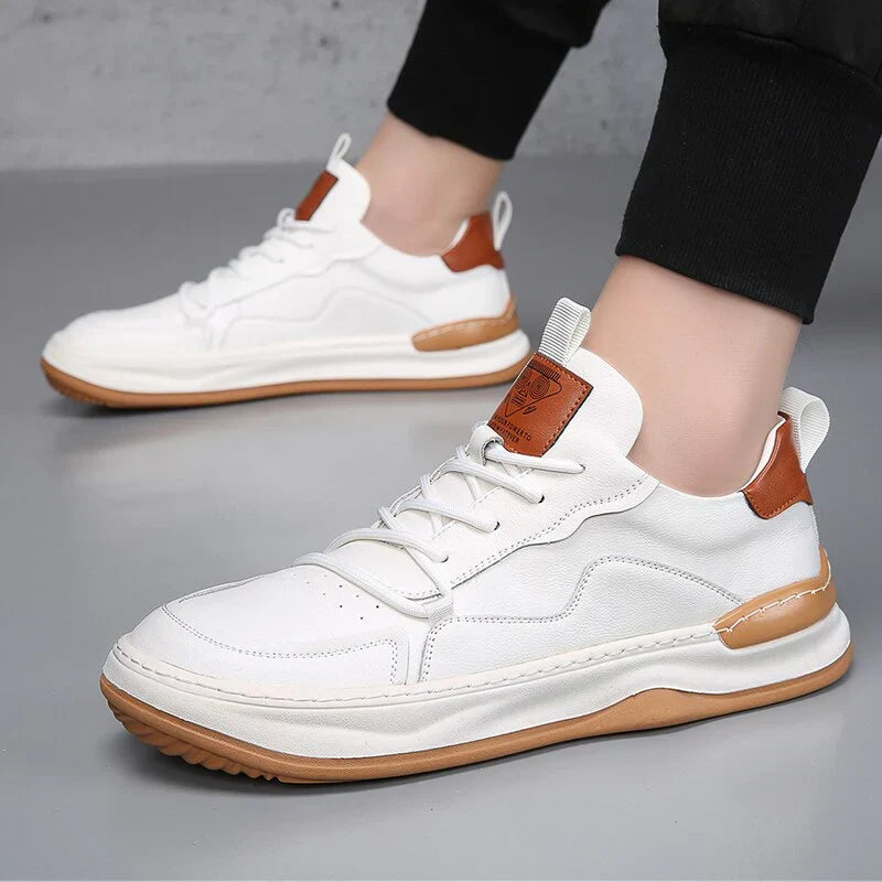 White Handcrafted Men's Premium Casual Shoes for ultimate comfort & daily style.
