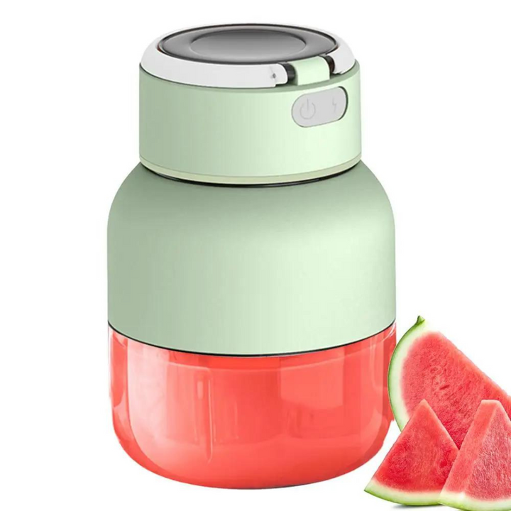 USB rechargeable portable blender in green for protein shakes & fruit juices. Personal, compact, BPA-free.