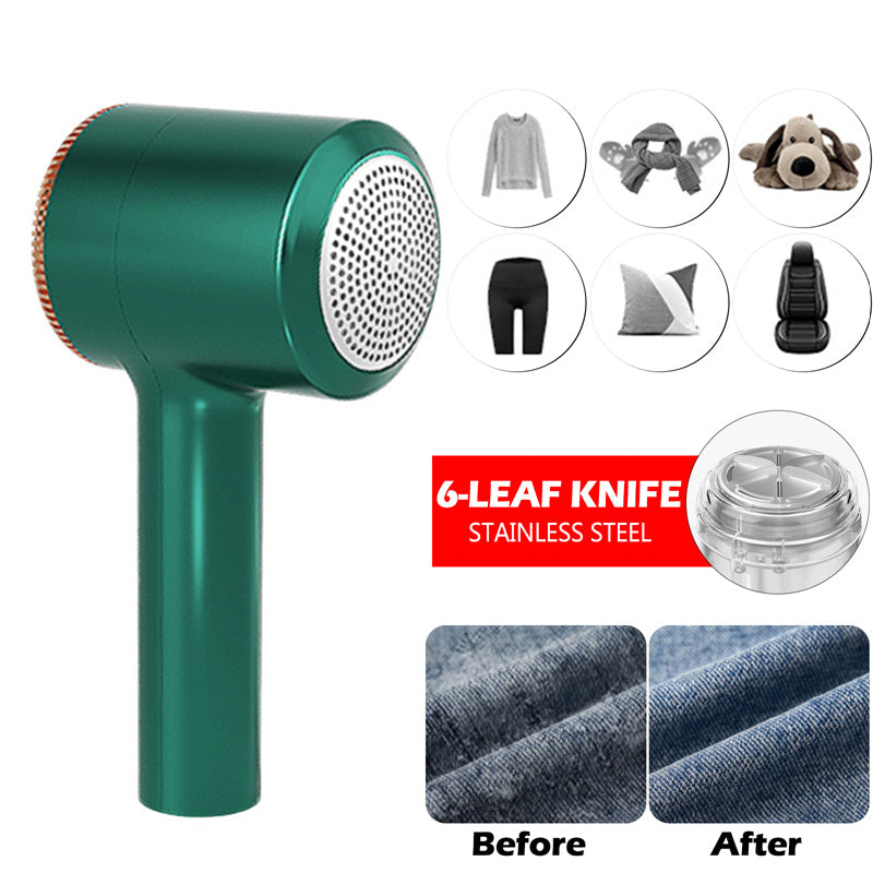 USB rechargeable green lint remover, an essential portable fuzz cleaner for apparel.