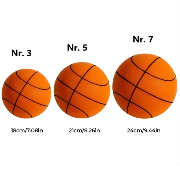 Indoor silent foam basketball, green and yellow, perfect for quiet children's play