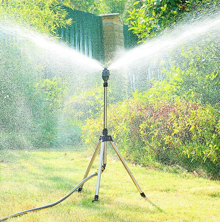 GreenFlow 360° garden sprinkler for even watering, ensuring lush lawns and healthy plants.