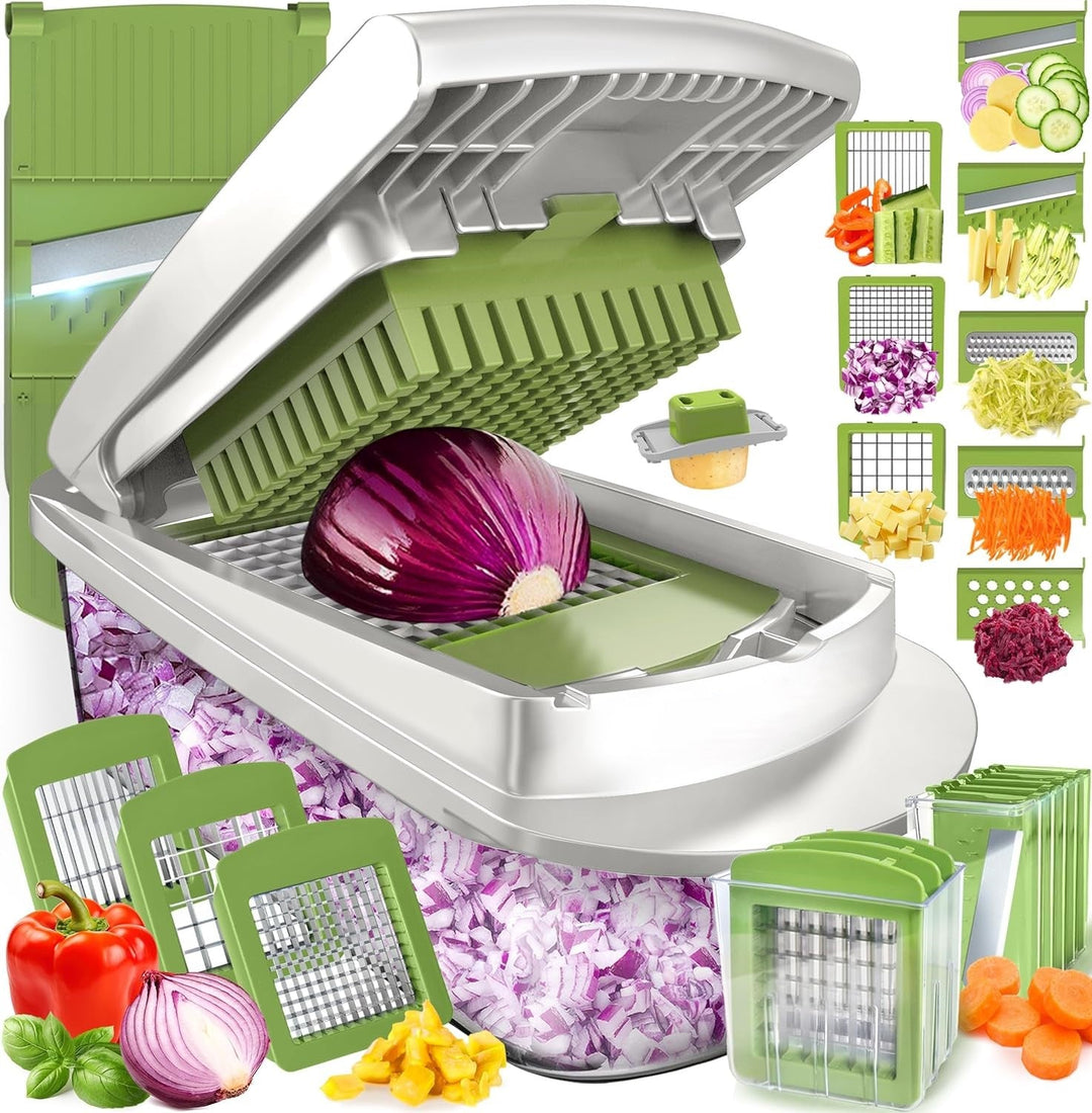 Multifunctional kitchen gadget: 10-in-1 veggie slicer with interchangeable blades
