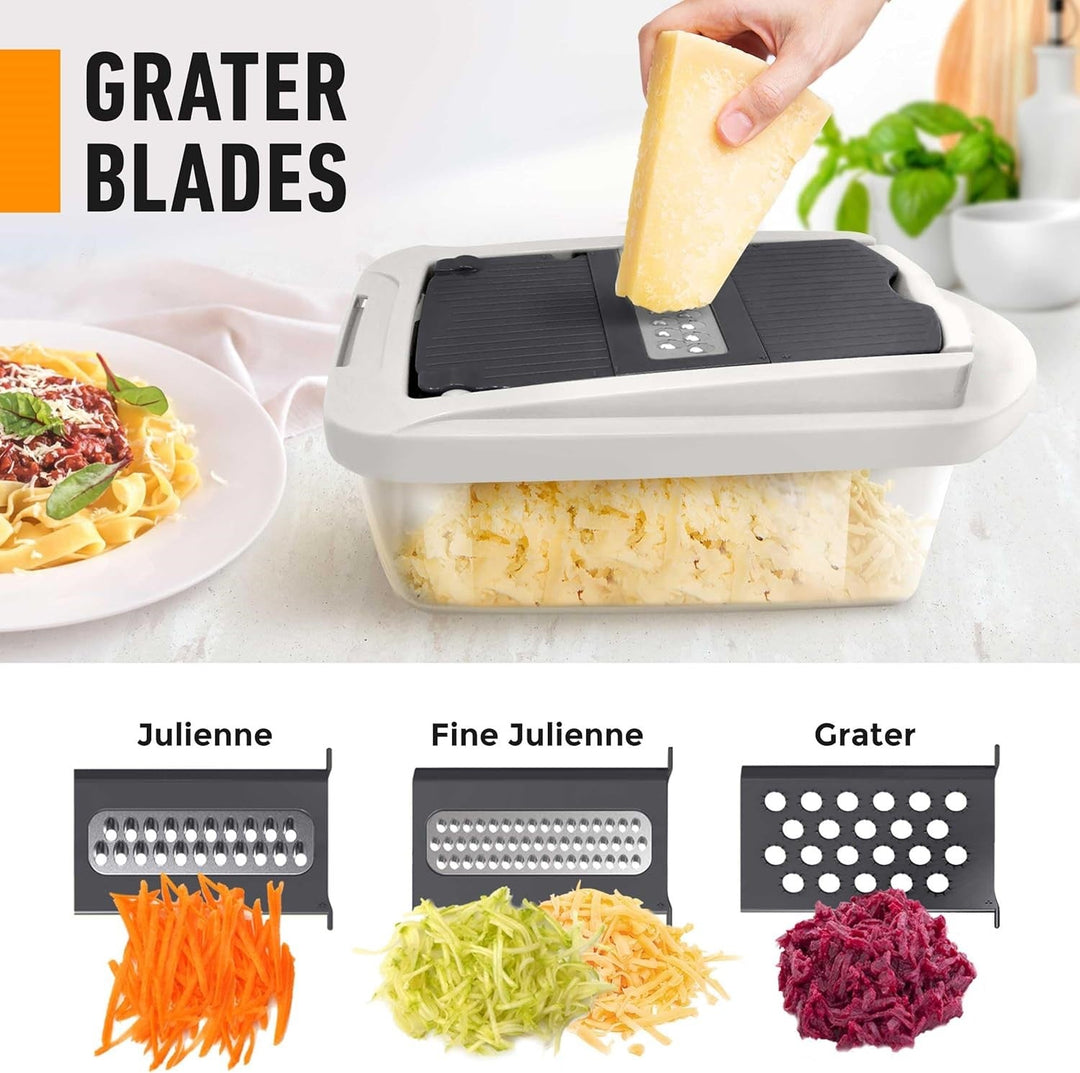 Handheld vegetable slicer with 8 blades, a convenient cooking tool for meals