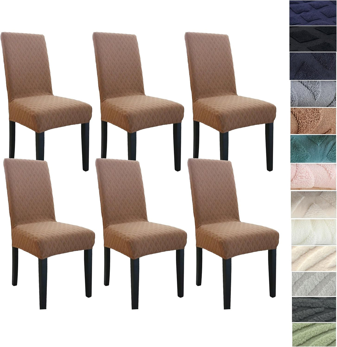 Dark Grey Stretch Dining Chair Cover, contemporary look, easy care ChairGuard