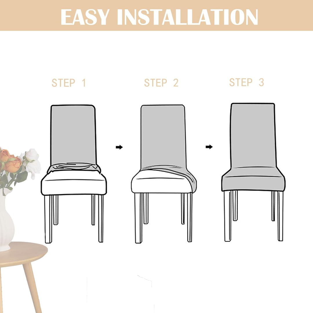 Brown Universal Chair Cover with elastic band, enhances decor, ChairGuard