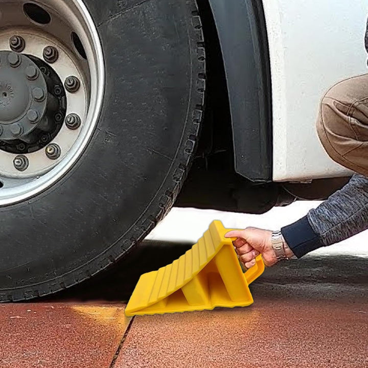 Truck & car safety with Griptura wheel chocks (2-pack) against accidental movement. Heavy-duty design.