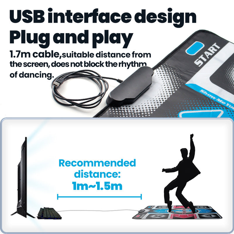 Close-up of GroovePlay interactive dance mat. Electronic game features for kids & adults. Active play & home fun.