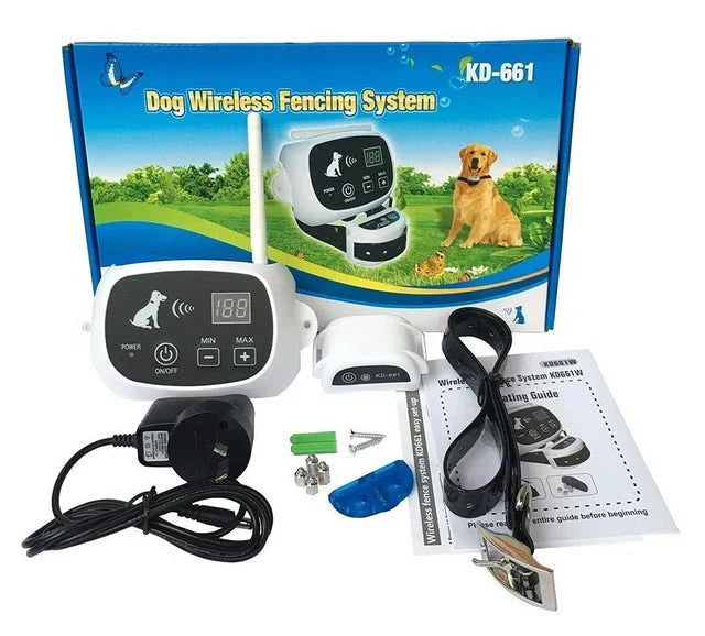 Durable, weather-resistant wireless dog fence training collar for pet safety & reliable containment.