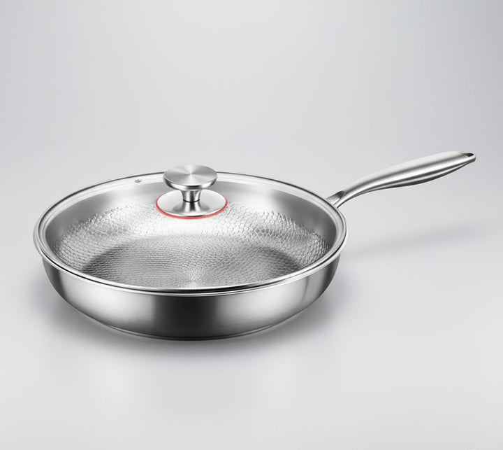 Professional-grade hammered titanium non-stick cookware, perfect for induction and healthy frying.