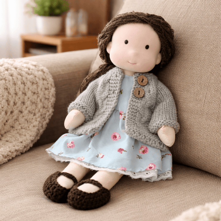 Softest cotton Waldorf doll, a cozy cuddle companion for every child's creative world.