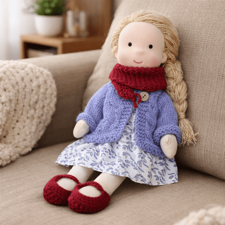 Heirloom quality handmade cotton Waldorf doll, a special gift for imaginative play.