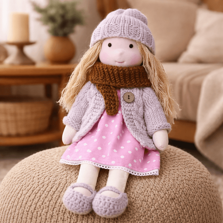 Beloved cotton Waldorf doll, a cherished soft toy for children's creative and gentle play.