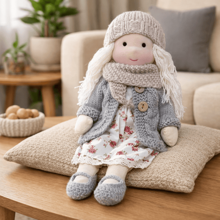 Pure cotton Waldorf doll, a natural and healthy choice for kids' creative playtime.