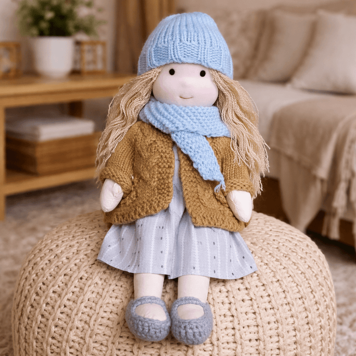 Kids' gift: unique cotton Waldorf doll, fostering imaginative adventures & storytelling.