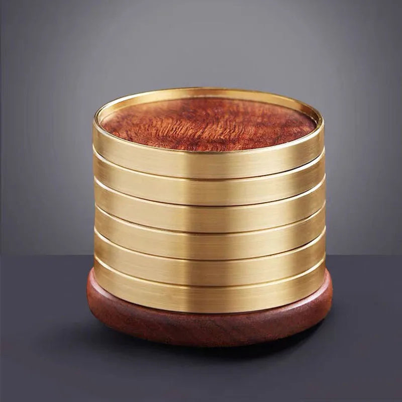 Decorative ginkgo wood coaster set, enhancing kitchen accessories & protecting surfaces.
