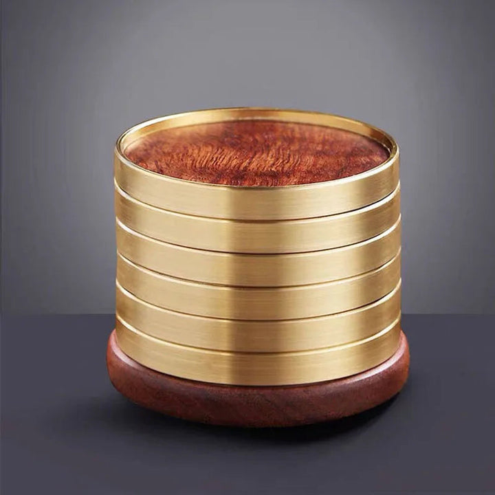 Decorative ginkgo wood coaster set, enhancing kitchen accessories & protecting surfaces.
