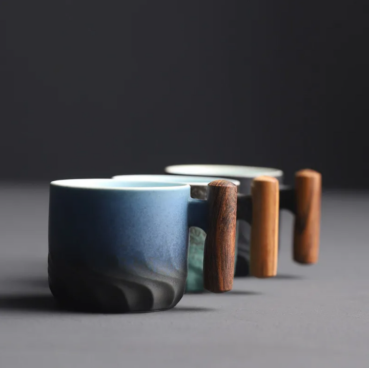 Elegant Mini Retrograde artisan ceramic mug, a perfect piece of home decor & functional coffee cup.