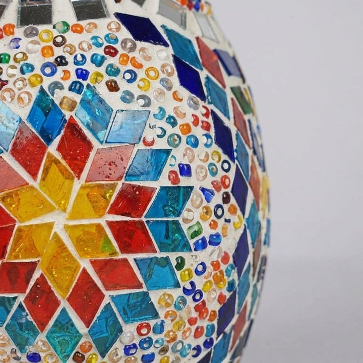 Auregglow handcrafted egg lamp, a decorative multicolor mosaic light perfect for creating ambient mood lighting.