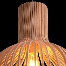 Versatile handcrafted natural wood pendant lamp, ideal ceiling light for various home interiors.