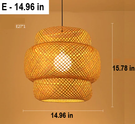 Contemporary rattan pendant lamp creating warm ambiance. Natural woven light enhances modern boho home interiors.