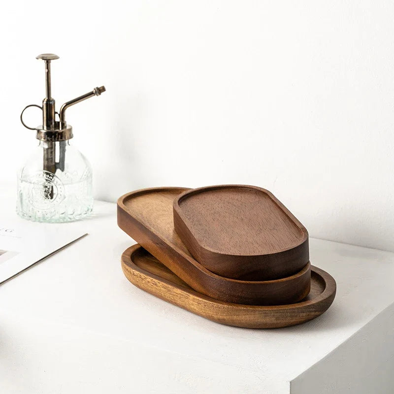 Beautiful handcrafted wooden tray, a stylish addition to rustic home decor.
