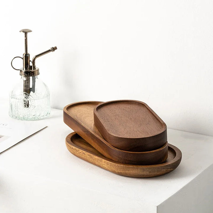 Beautiful handcrafted wooden tray, a stylish addition to rustic home decor.