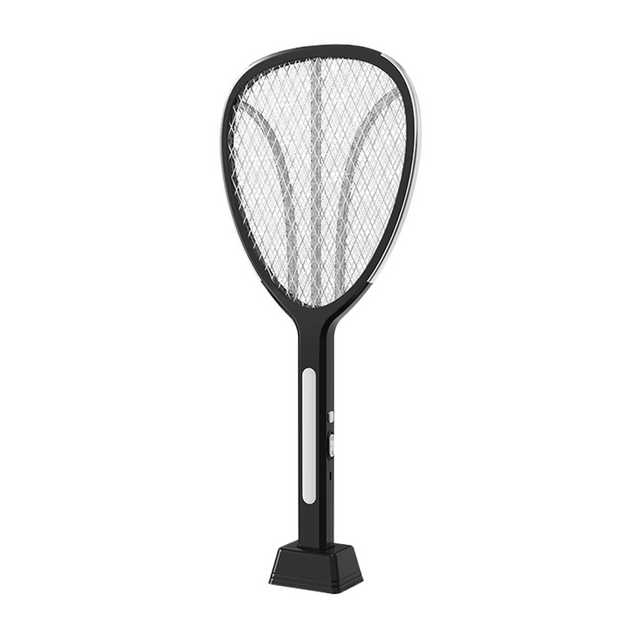 Versatile 3-in-1 electric bug zapper. Handheld swatter, standing insect killer & rechargeable pest control.