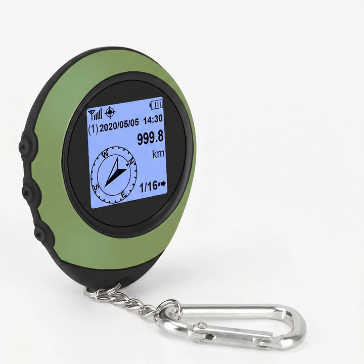 Unisex handheld GPS navigator with built-in compass, ideal for hiking, camping, and survival navigation.