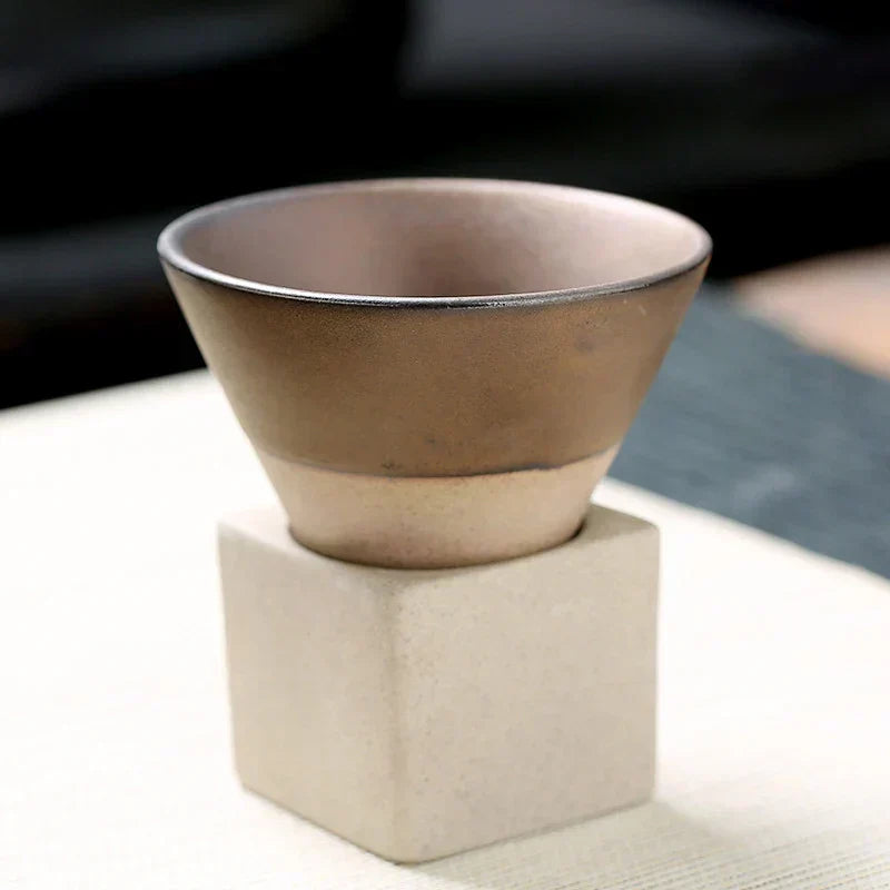 ZenCraft handmade Japanese coffee cup, artisan porcelain tea mug, beautiful ceramic drinkware.