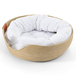 Basket + luxury white bed