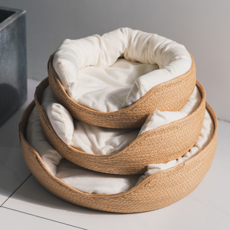 Elegant LuxeSnooze pet bed, handmade for supreme comfort, a chic addition to cat accessories.