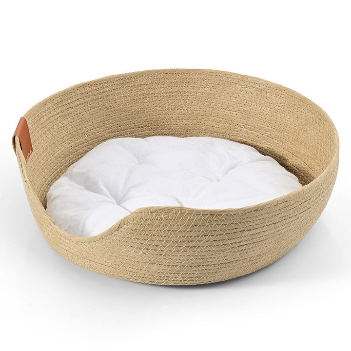LuxeSnooze handmade washable cat bed, ultimate comfort & durability for happy pets.
