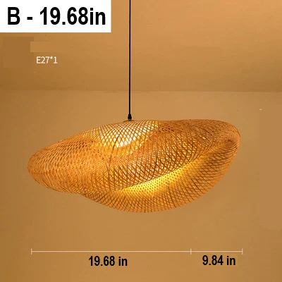 Unique Handmade Rattan Lamp: Natural light pendant, adds bohemian and rustic style to any room.