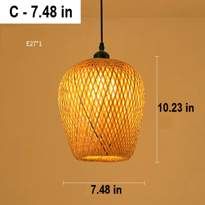 Natural Rattan Pendant Lamp: Handwoven for a rustic bohemian feel, perfect home ceiling light.