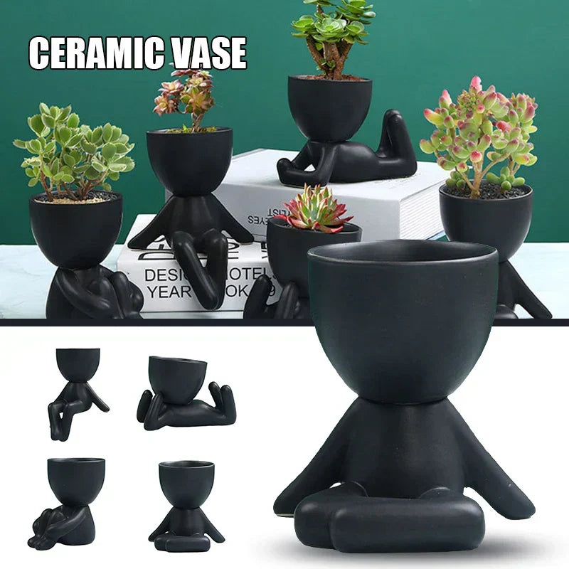 Rustic handmade terracotta ceramic plant pot, ideal for succulents with essential drainage.