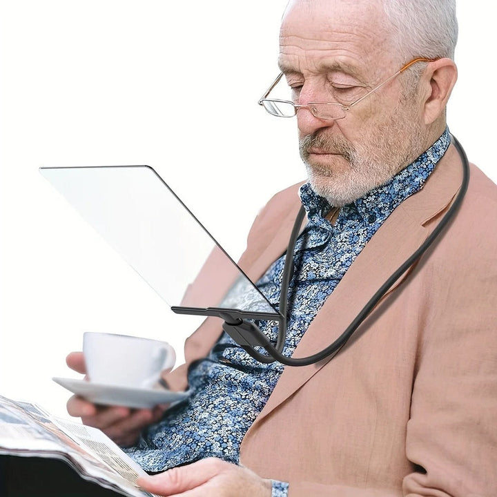 Hands-free magnifying glass with flexible neck for reading, crafting & hobbies. Ideal low vision aid.
