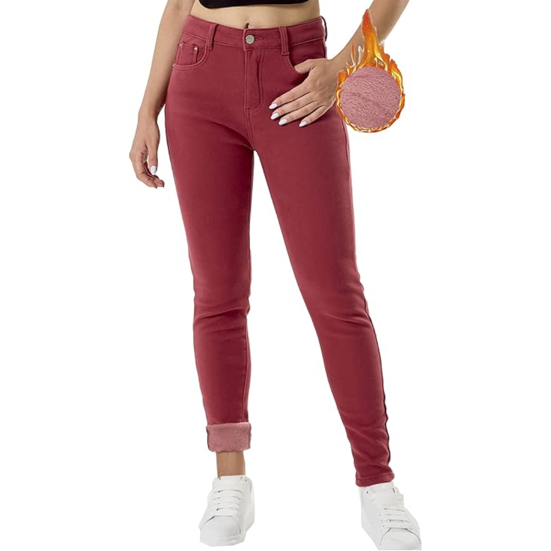 Plus size Hannah fleece-lined thermal skinny jeans, comfortable casual wear