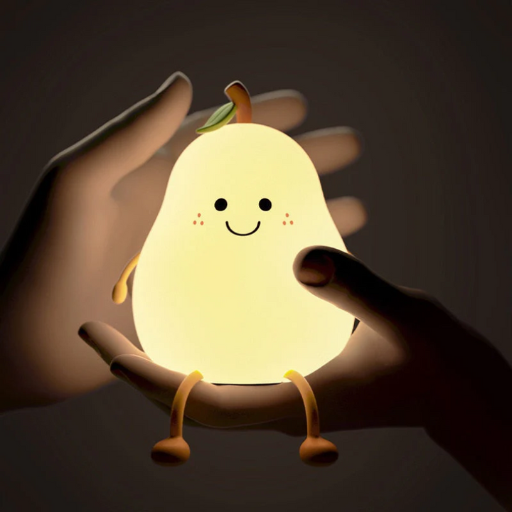 Happy Pear children's night light, a soothing LED bedtime lamp for kids' nursery decor and sleep aid.