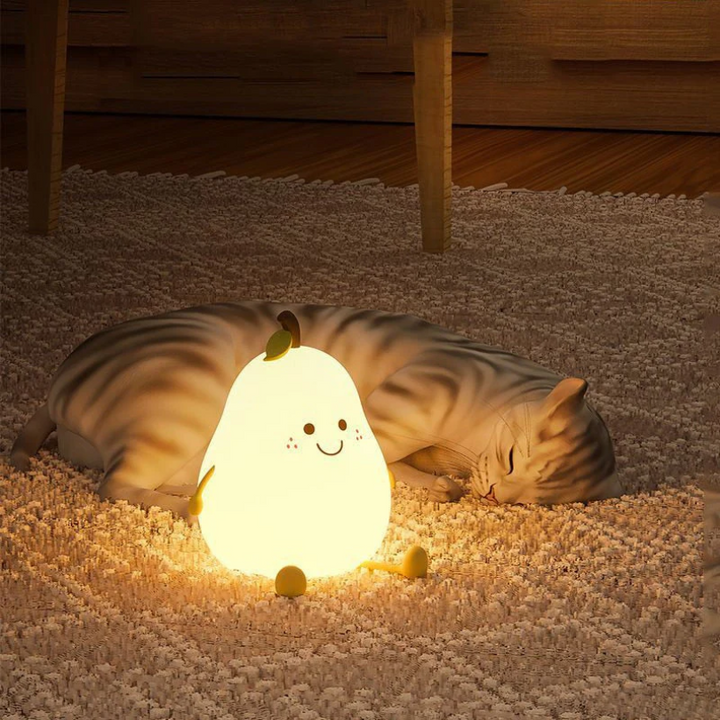 Child-friendly Happy Pear night light, a fun and soothing LED lamp for kids' bedtime comfort and play.