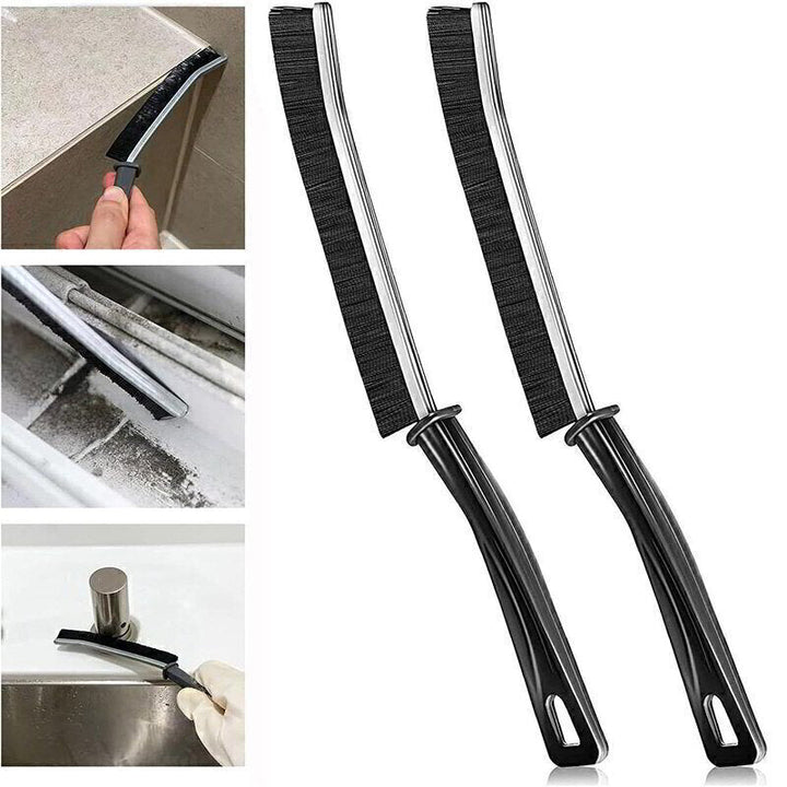Durable hard bristle grout brush for deep cleaning stubborn dirt from tiles in kitchens & bathrooms.