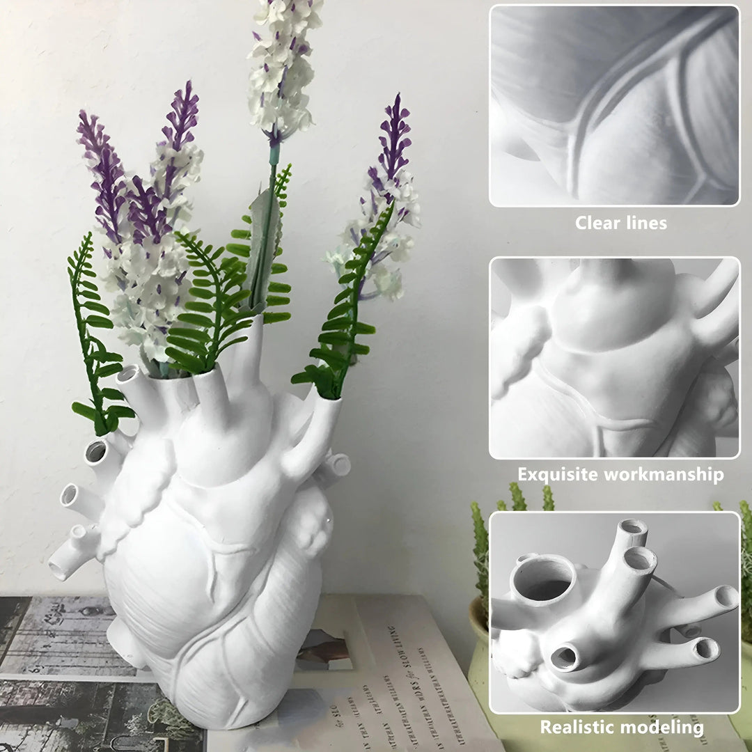 Stylish heart-shaped Greek vase, versatile home decor piece for tables, shelves, or as a gift.