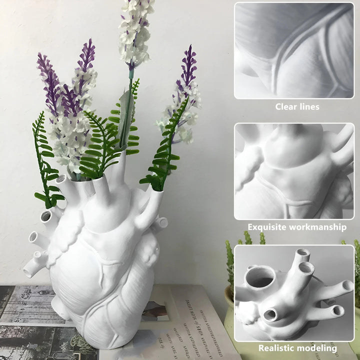 Stylish heart-shaped Greek vase, versatile home decor piece for tables, shelves, or as a gift.
