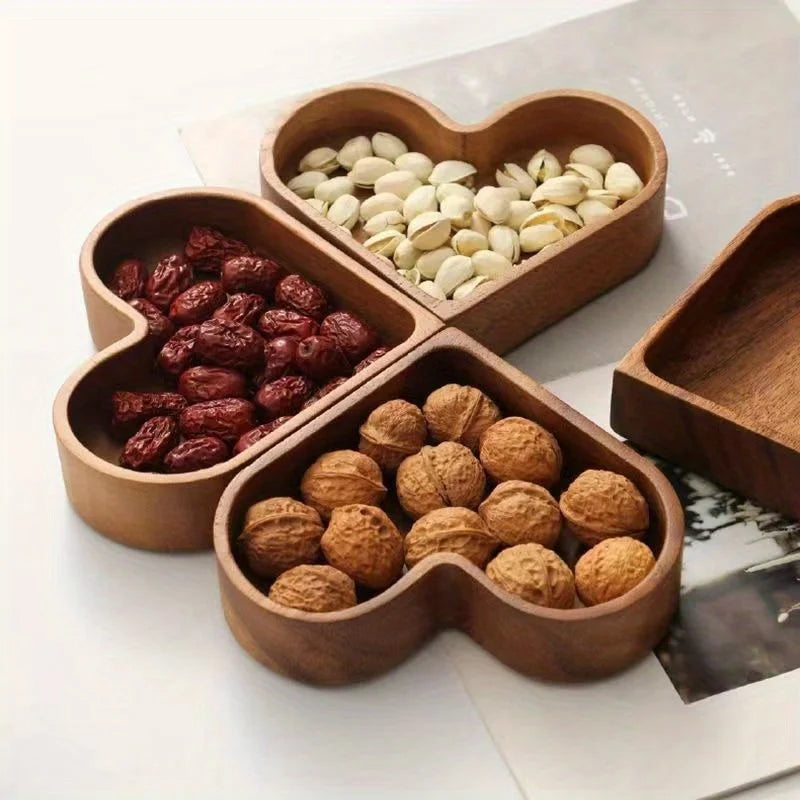 Versatile heart solid wood tray: great for serving snacks, desserts, entertaining, or as charming kitchen decor.