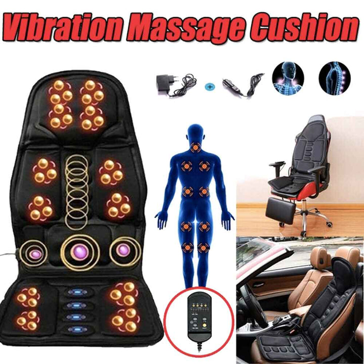 Premium heated massage pad with 8 modes for chronic back pain, neck stiffness, and muscle knots.