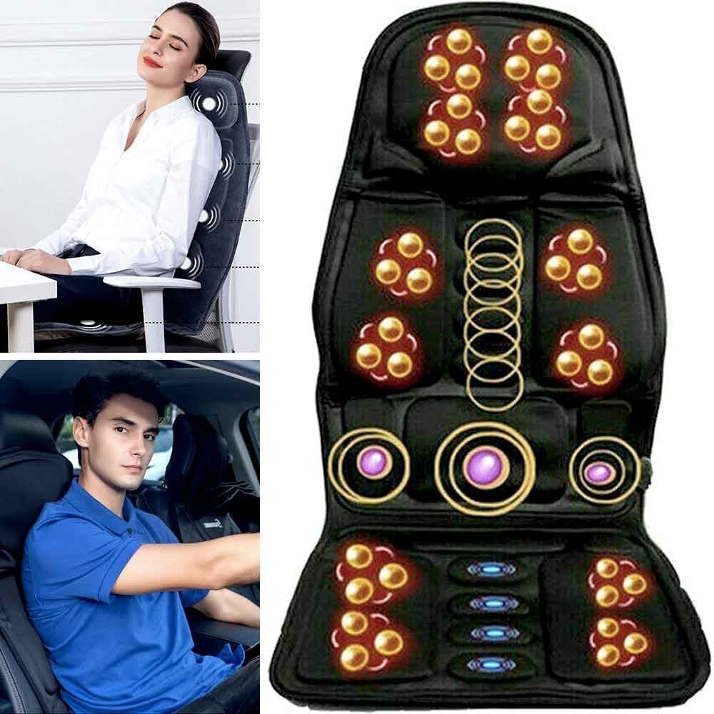 Electric full body massage cushion with heat for ultimate stress relief and muscle relaxation.