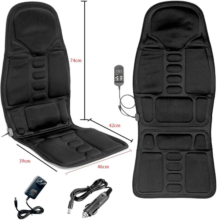 Luxurious heated massage chair pad for ultimate back and neck muscle relaxation and stress reduction.