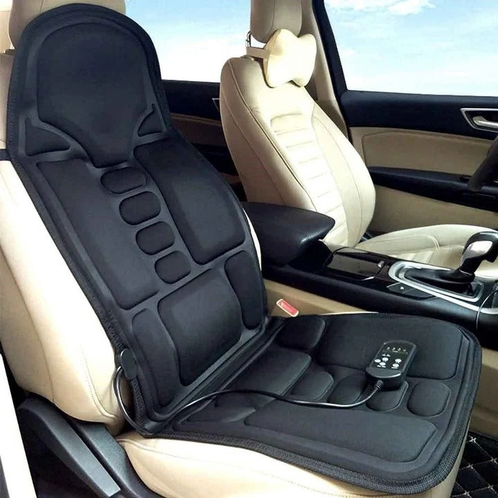 Advanced 8-mode heated massage chair pad targets back & neck tension, promoting muscle relaxation & relief.
