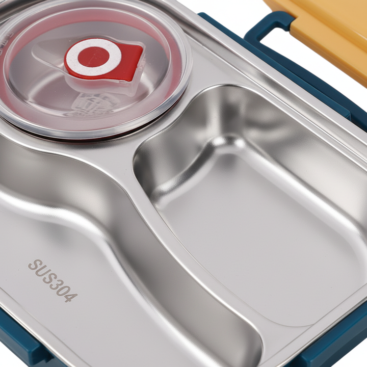 Unisex stainless steel bento lunch box, insulated for keeping food warm or cold