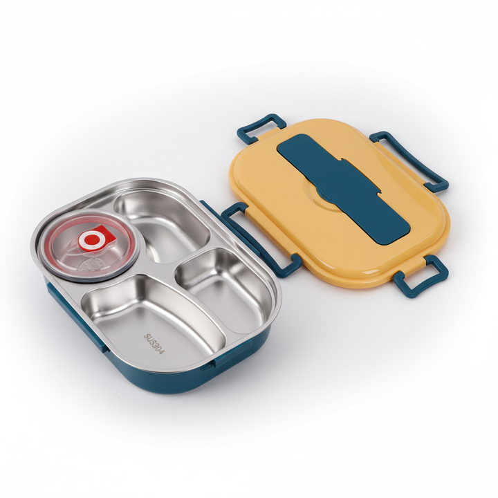 Eco-friendly stainless steel bento container, perfect for a healthy packed lunch