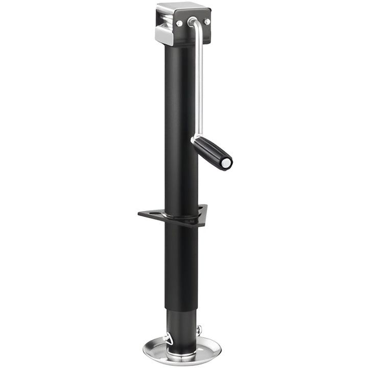 Heavy-duty A-frame trailer jack, 5000 lb capacity, drop leg for utility, boat, & RV trailer support.